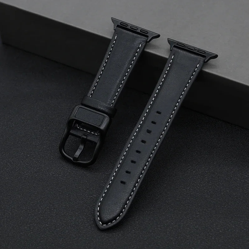 PU Leather strap For Apple Watch 44mm 45mm 41mm 40mm 42mm 46mm Correa Bracelet iWatch Series 4 5 6 SE 7 8 9 10 Ultra/2 49mm