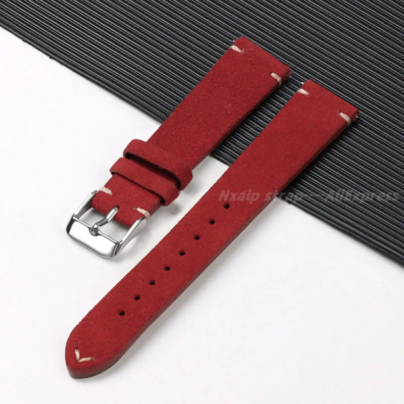 Genuine Leather Suede Watch Band - Sizes S, M & L