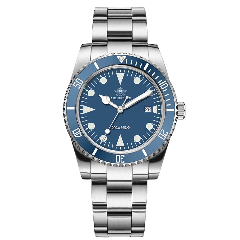 Addiesdive AD2068  - Stainless Steel 200m Dive Watch With BGW9 Lume & Ceramic Bezel