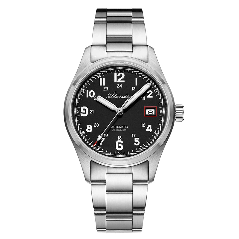 Addiesdive AD2070 - Automatic Stainless Steel Field Watch