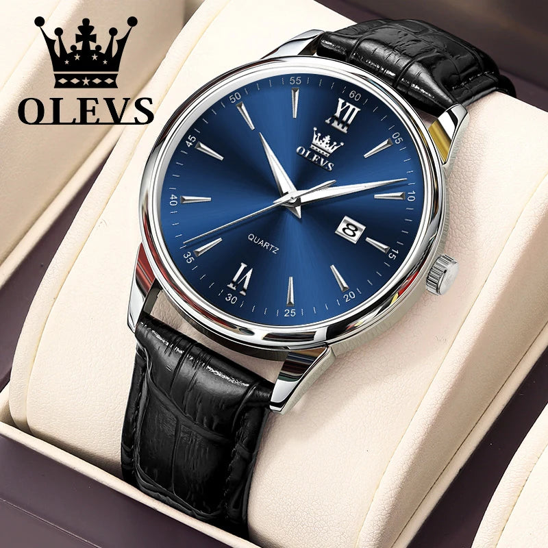 Olevs 5009 - Ultra-thin Business Watch With leather Strap