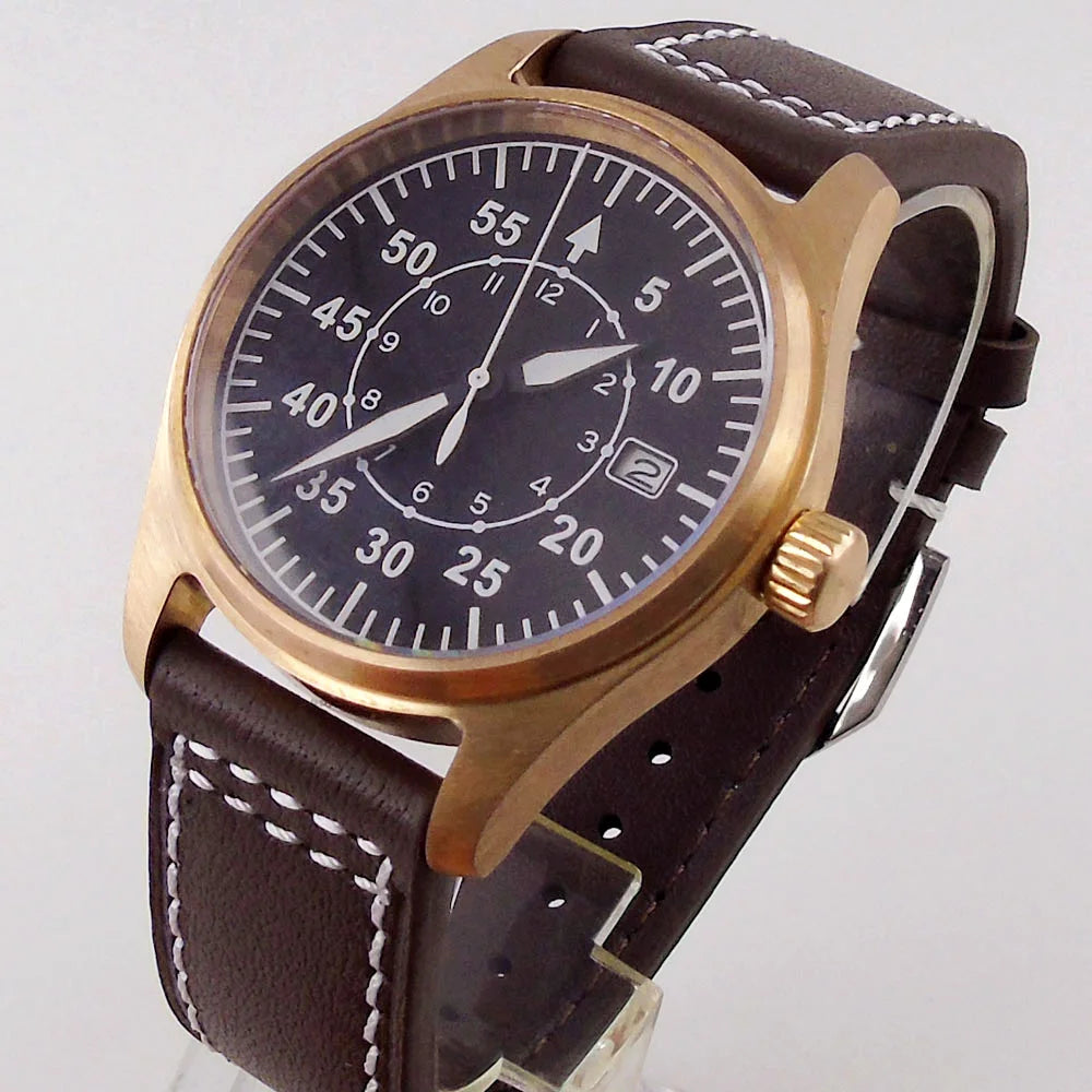 Tandorio CUSN8 - Automatic Bronze Flieger-style Watch in A & B Dial Styles