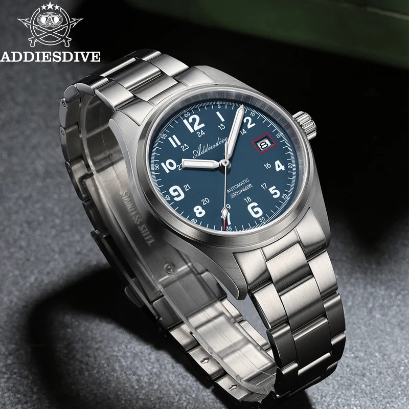 Addiesdive AD2070 - Automatic Stainless Steel Field Watch