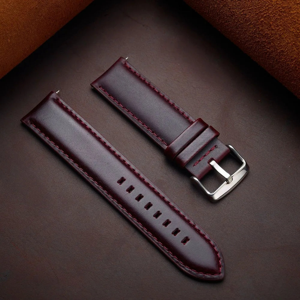 Classic Handmade Leather Strap With Quick Release - Sizes M & L