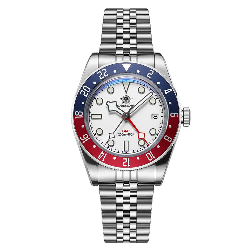 Addiesdive AD2044 - High Quality Swiss Quartz GMT Dive Watch With Bracelet or NATO Strap