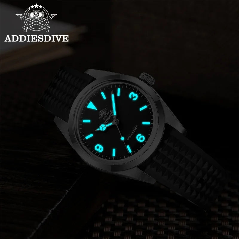 Addiesdive AD2023-1 - Stainless Steel Explorer-Style Watch With Sapphire Glass and 100m WR