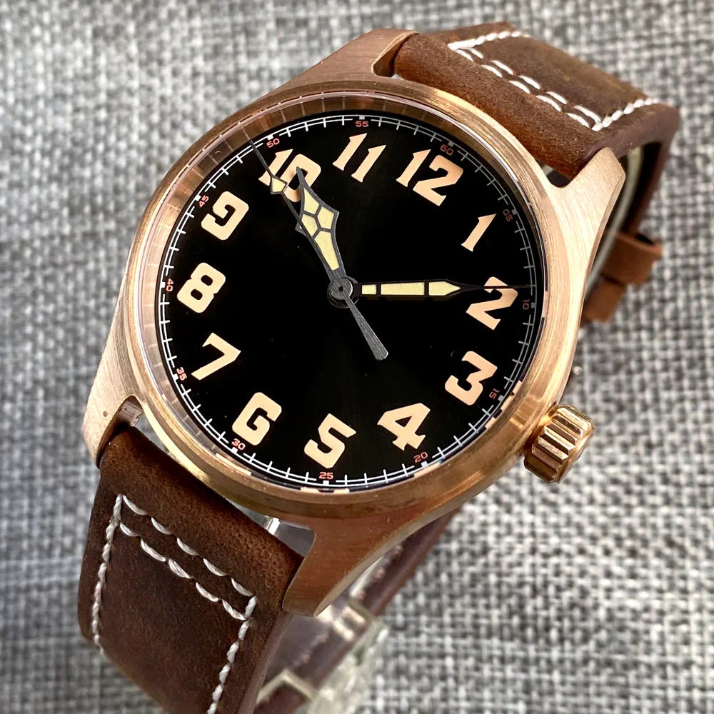 Tandorio CUSN8 - Automatic Bronze Flieger-style Watch in A & B Dial Styles