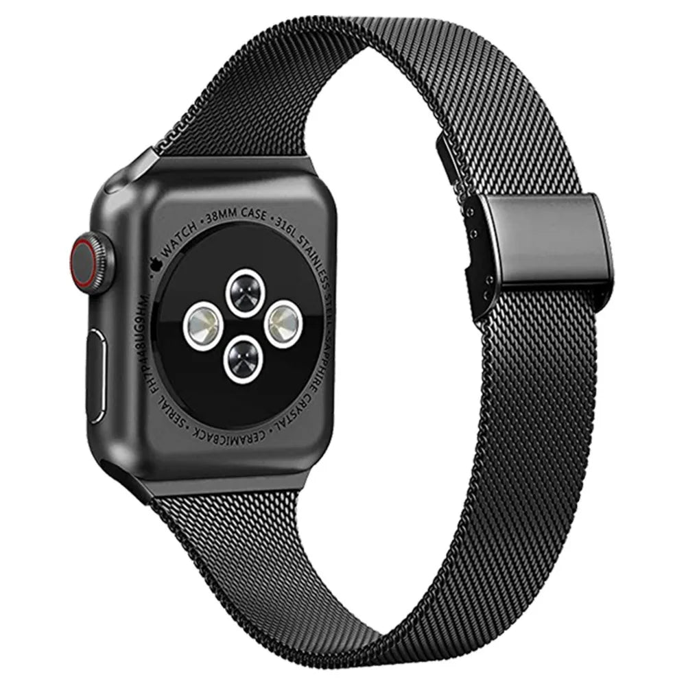 Slim Milanese Strap for Apple Watch 44mm 40mm 45mm 41mm 46mm 42mm 38 49mm Metal Bracelet iWatch Series 10 Ultra 9 8 7 6 5 4 3 SE band