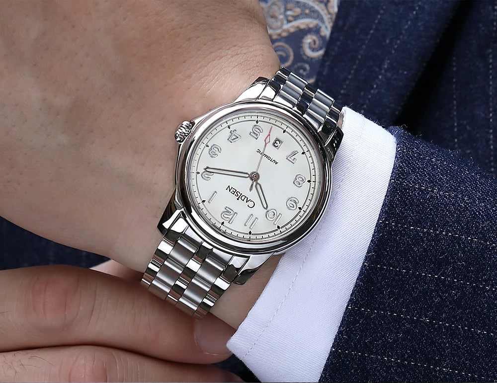 Cadisen Stainless Steel Automatic Dress Watch With Sapphire Crystal