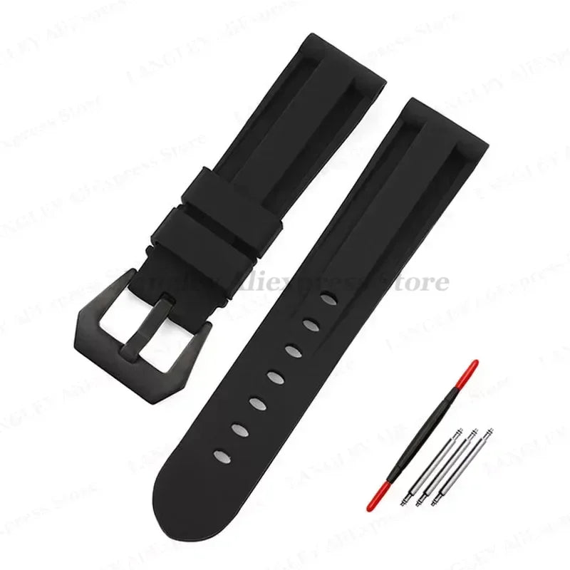 Silicone rubber watch straps Various Colours - Sizes M & L