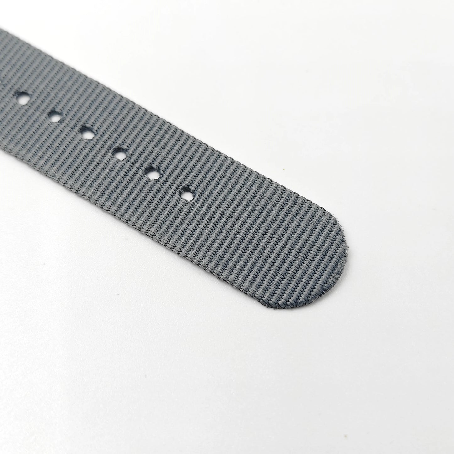 Nylon woven canvas NATO watch strap with rounded steel hardware - Sizes M & L