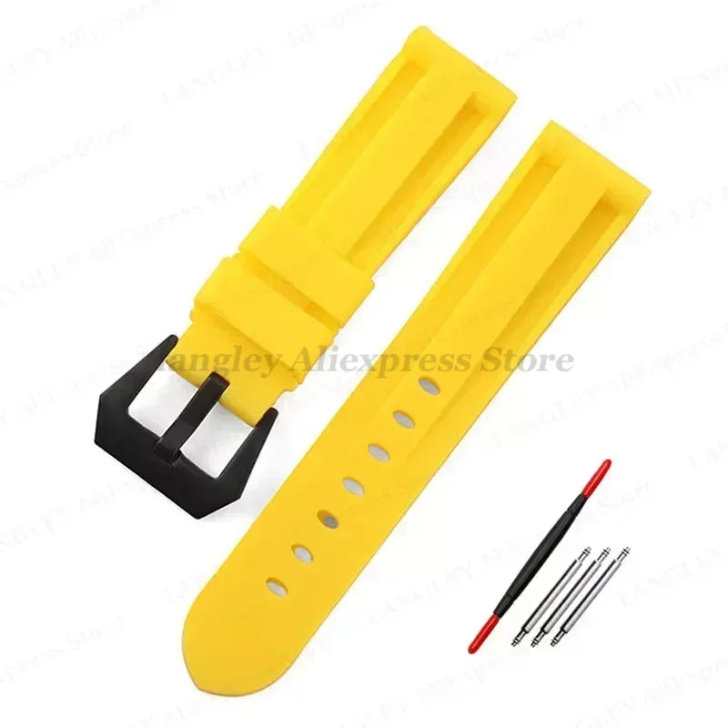 Silicone rubber watch straps Various Colours - Sizes M & L