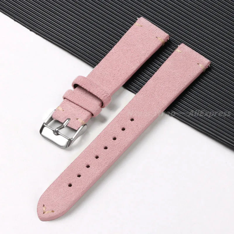 Genuine Leather Suede Watch Band - Sizes S, M & L