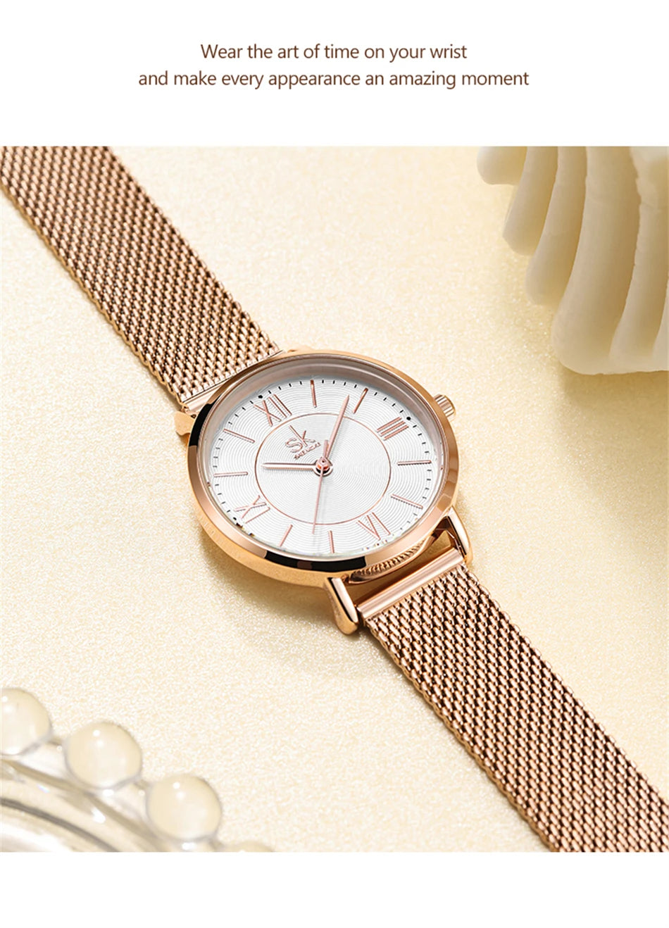 K0188 - Stainless Steel Rose Gold Fashion Watch With Japanese Quartz Movement