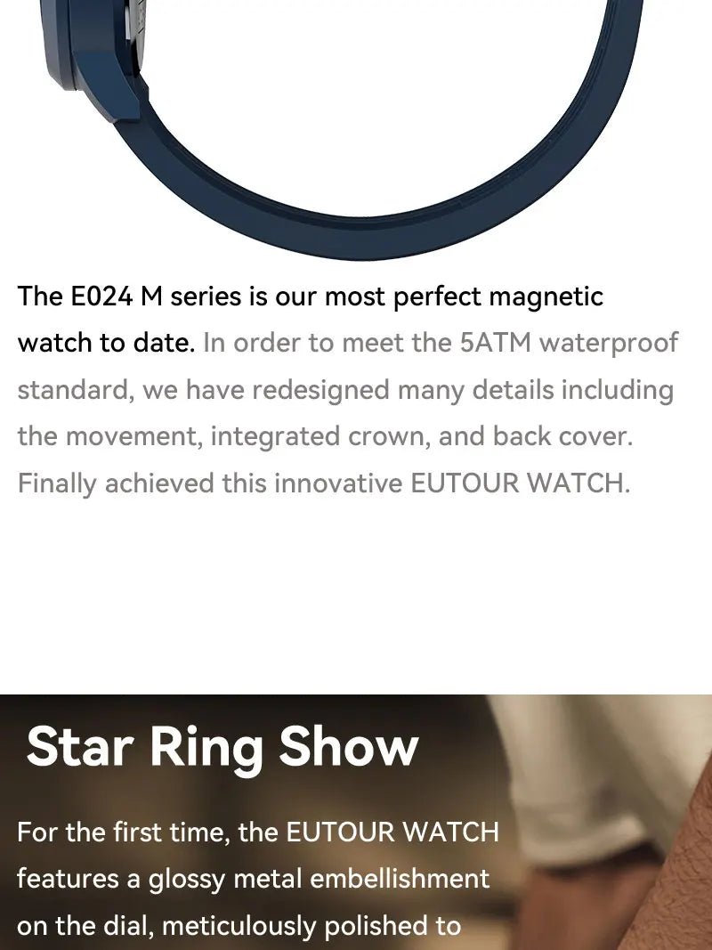 Eutour E024 - Shining Star Ring Magnetic Ball Watch with silicone strap