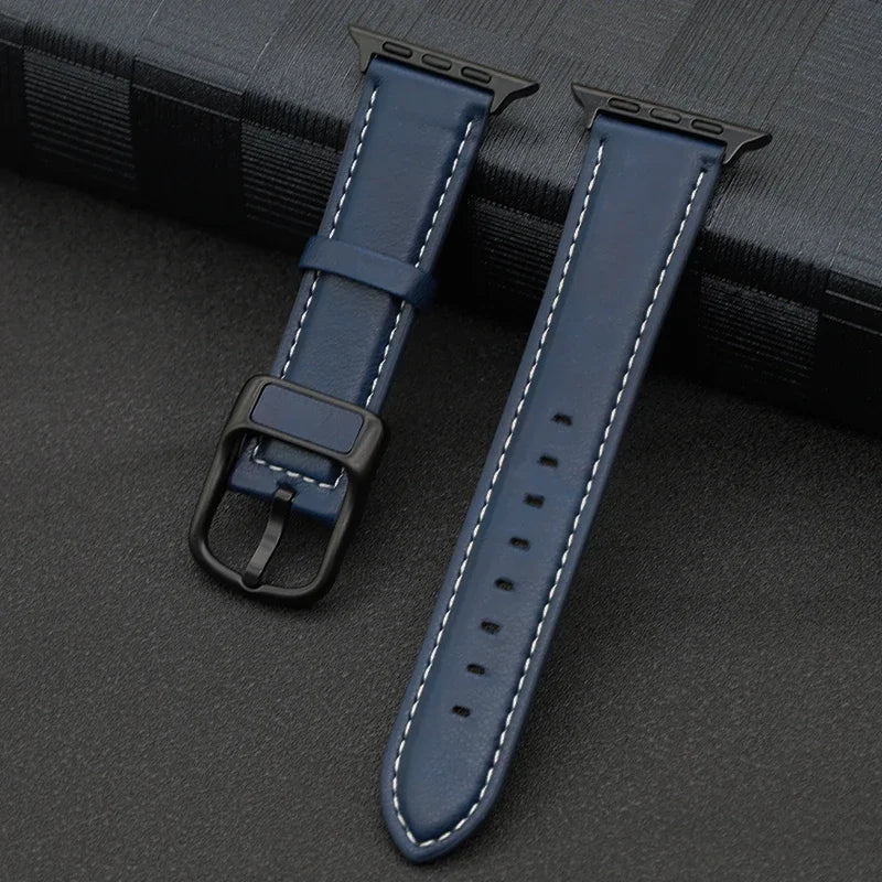 PU Leather strap For Apple Watch 44mm 45mm 41mm 40mm 42mm 46mm Correa Bracelet iWatch Series 4 5 6 SE 7 8 9 10 Ultra/2 49mm