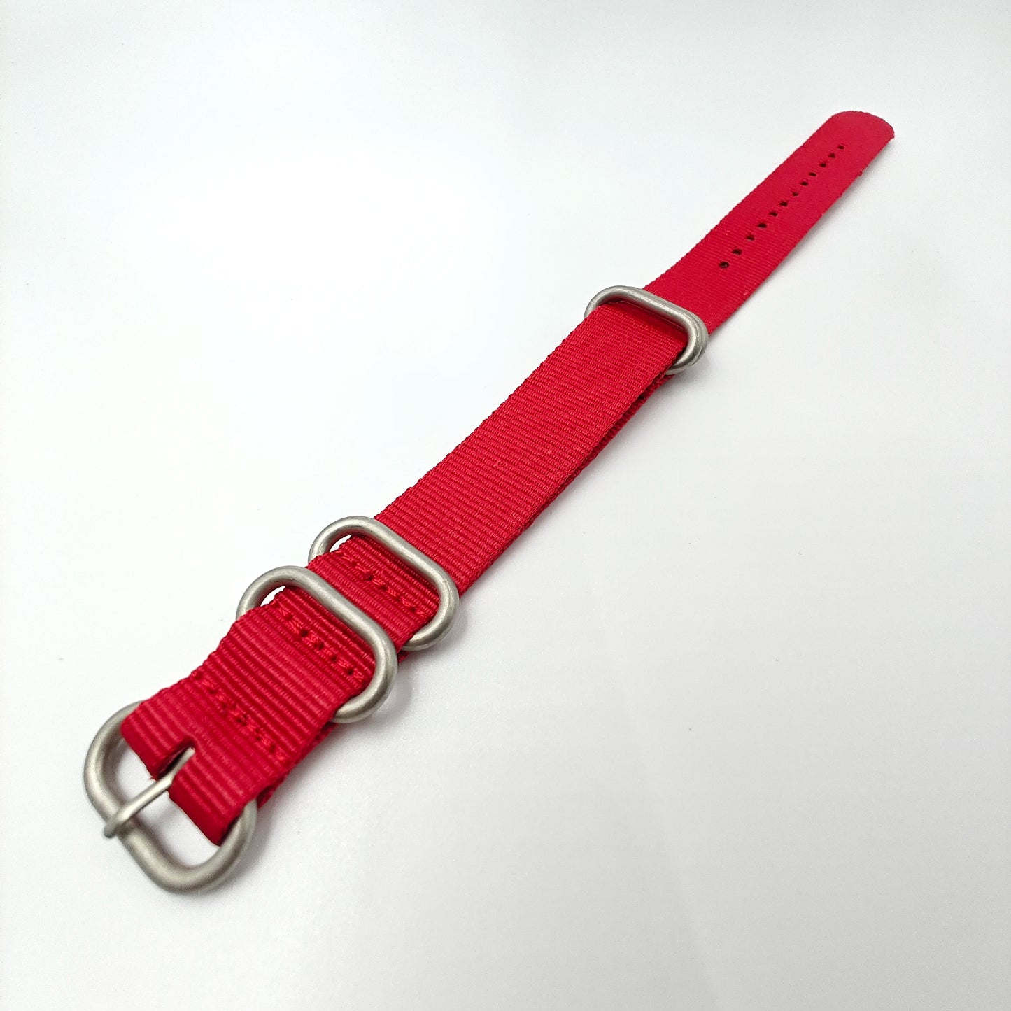 Nylon woven canvas NATO watch strap with rounded steel hardware - Sizes M & L