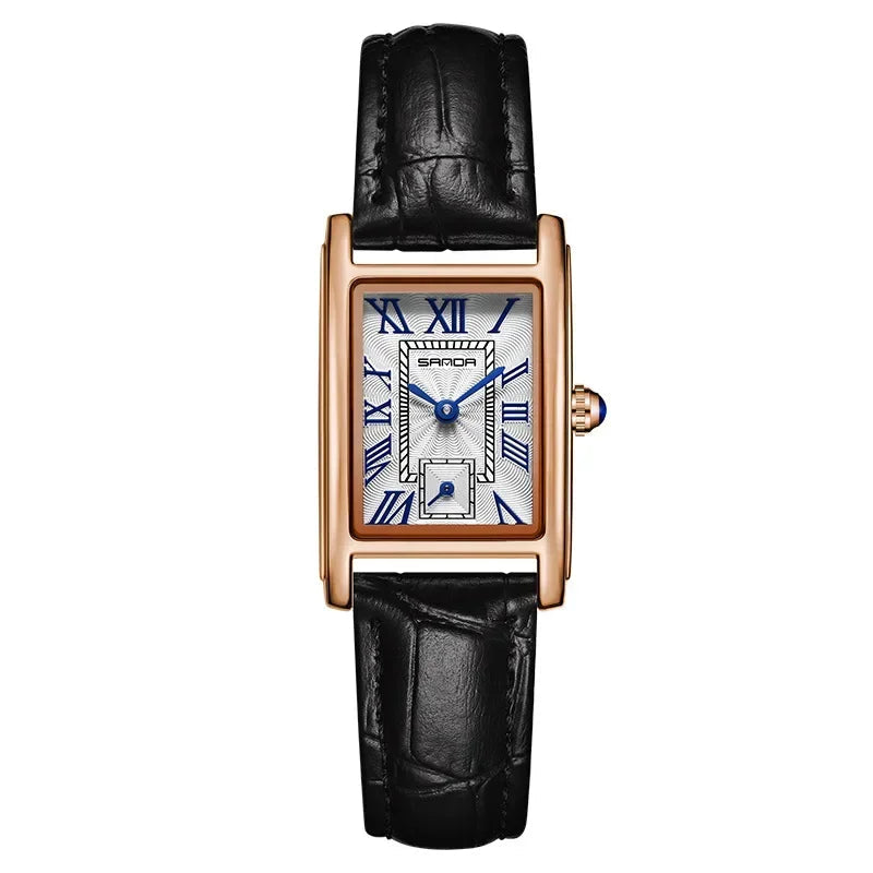 SANDA 1116 Fashion Watch Rose Gold Black Strap