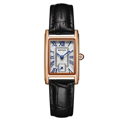 SANDA 1116 Fashion Watch Rose Gold Black Strap