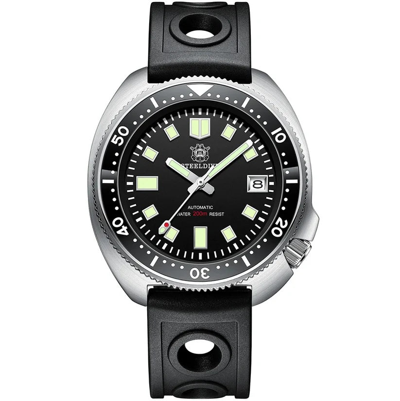 Steeldive - SD1970 Stainless Steel Turtle Style Dive Watch With Seiko NH35 200m WR & Sapphire Glass