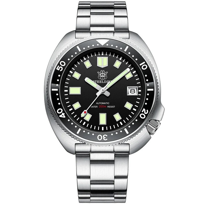 Steeldive - SD1970 Stainless Steel Turtle Style Dive Watch With Seiko NH35 200m WR & Sapphire Glass