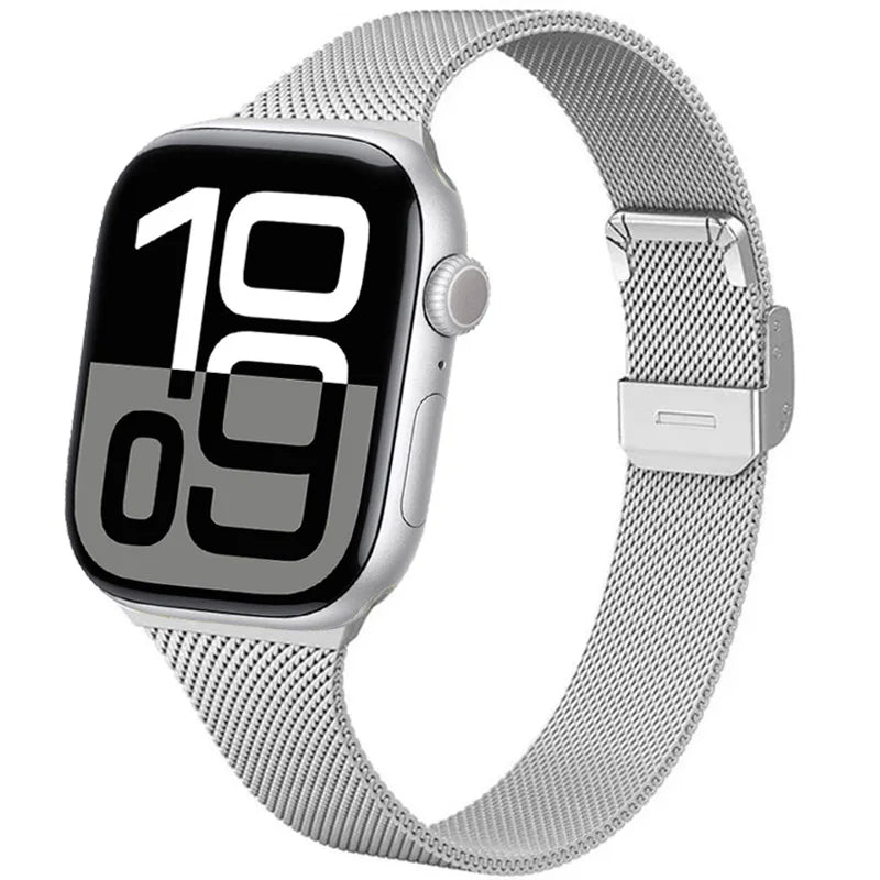 Slim Milanese Strap for Apple Watch 44mm 40mm 45mm 41mm 46mm 42mm 38 49mm Metal Bracelet iWatch Series 10 Ultra 9 8 7 6 5 4 3 SE band