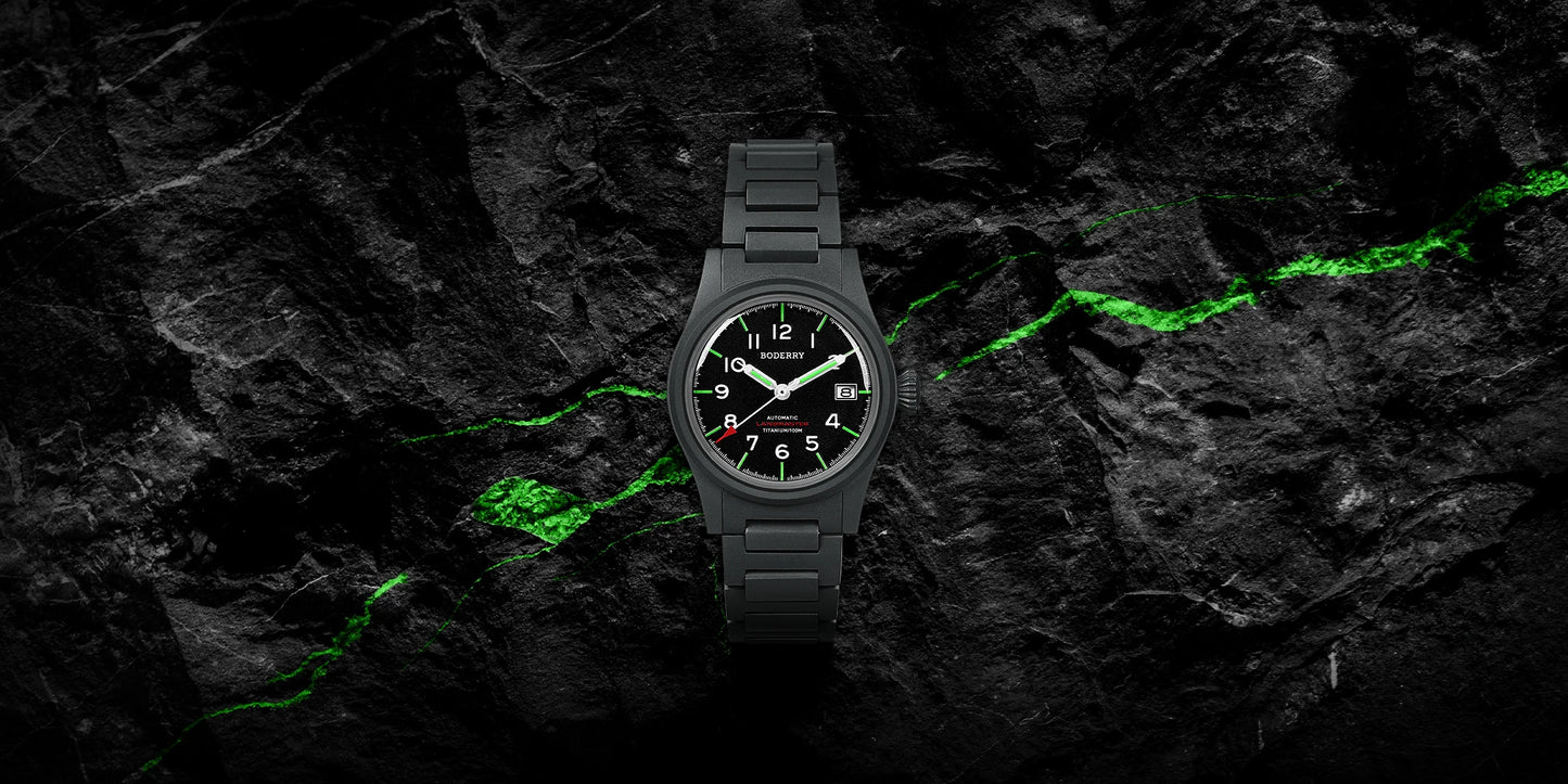 Boderry Landmaster - Titanium Automatic Field Watch with Seiko Movement and 100M Water Resistance