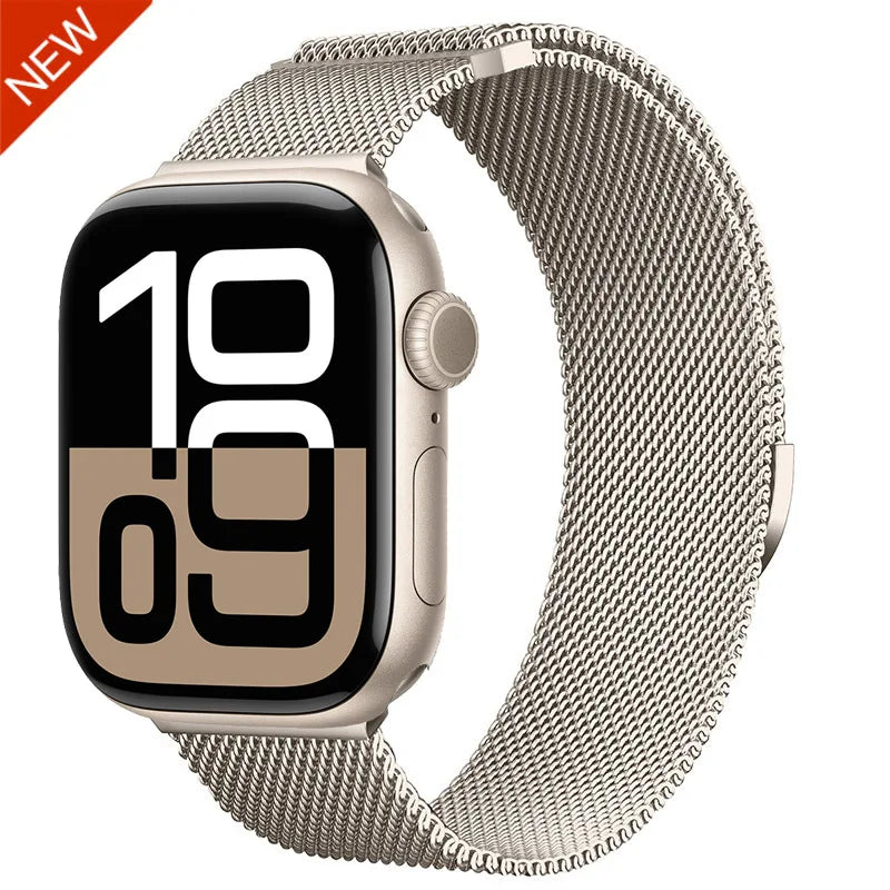 Slim Milanese Strap for Apple Watch 44mm 40mm 45mm 41mm 46mm 42mm 38 49mm Metal Bracelet iWatch Series 10 Ultra 9 8 7 6 5 4 3 SE band