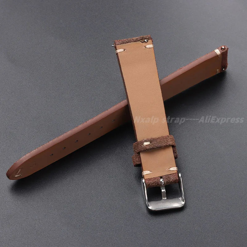 Genuine Leather Suede Watch Band - Sizes S, M & L