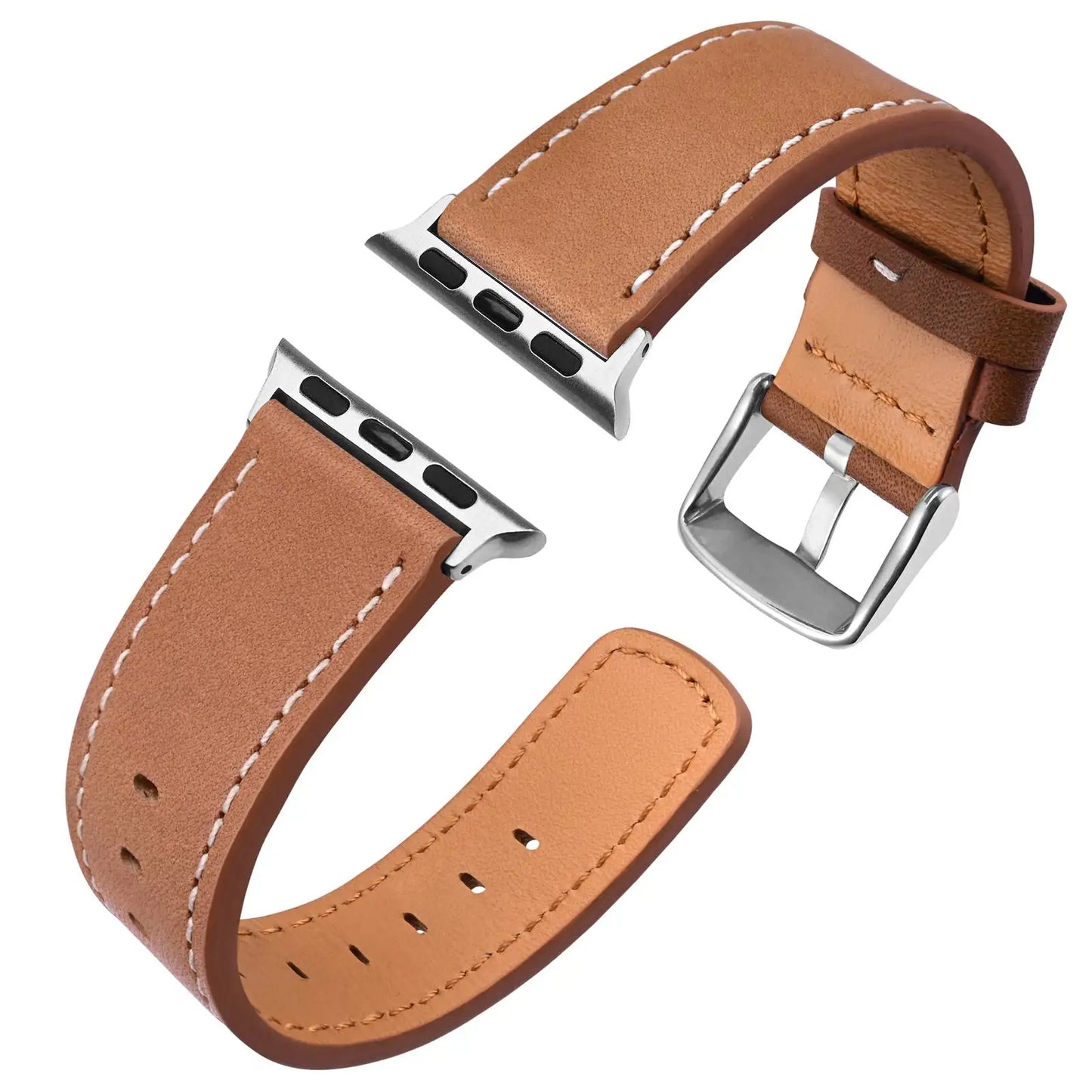 Anbeer Genuine Leather Watch Band for Apple Watch  - all Series 8 & 9