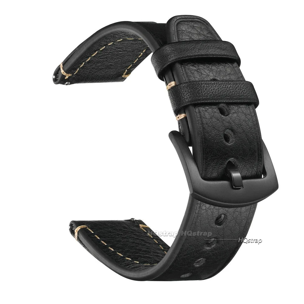 Universal Retro Leather Watch Strap - Sizes M & L