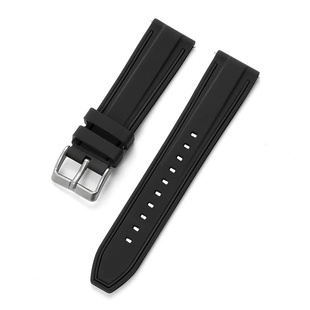 Silicone Rubber Sports Watch Strap With Quick Release - Sizes M & L