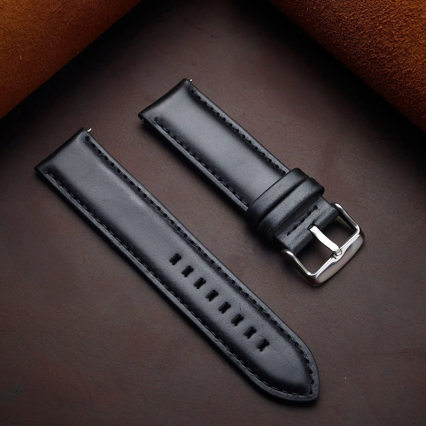 Classic Handmade Leather Strap With Quick Release - Sizes M & L