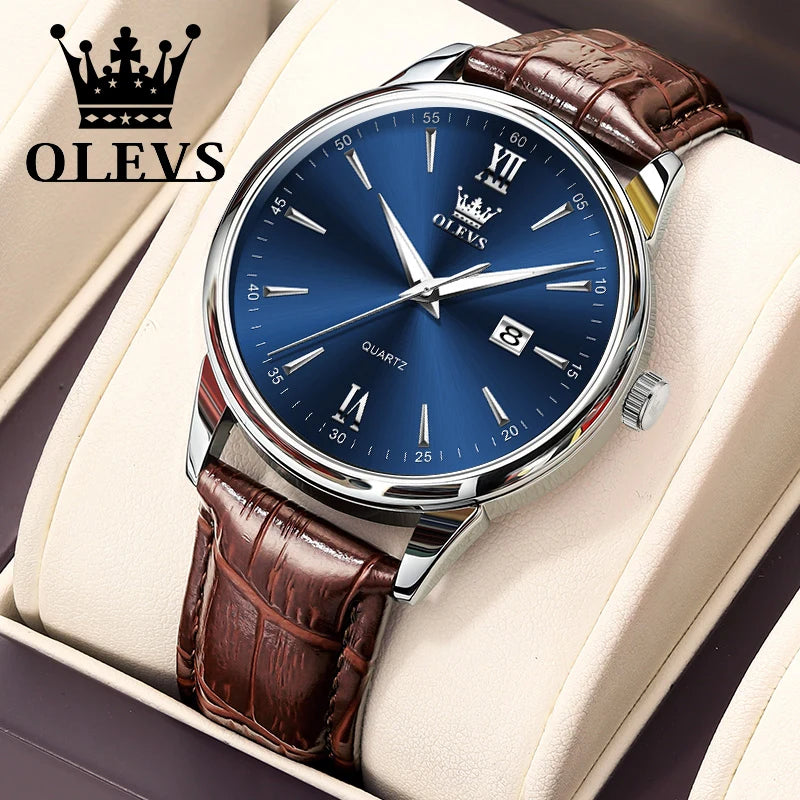 Olevs 5009 - Ultra-thin Business Watch With leather Strap