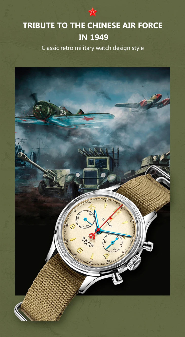 Red Star Seagull 1963  - Military Style 21 Jewels Mechanical Chronograph