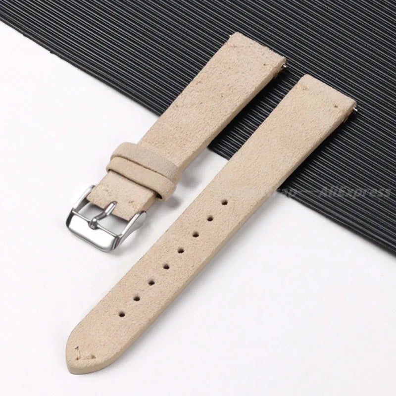 Genuine Leather Suede Watch Band - Sizes S, M & L