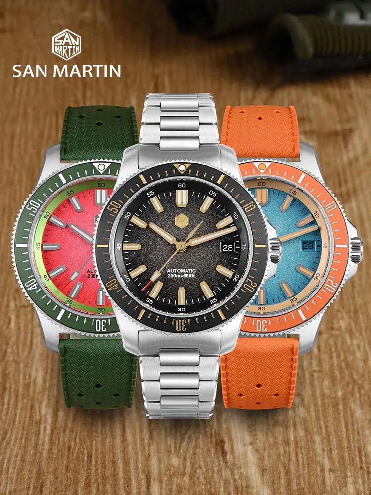 San Martin SN0118-G - Fruit Series Automatic 200m Dive Watch with Seiko NH35 Movement