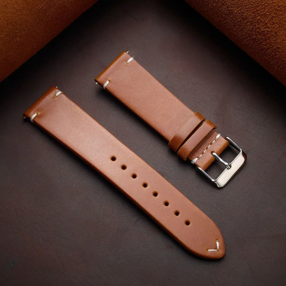 Retro Oil Wax Calfskin Strap with quick release - Size M & L