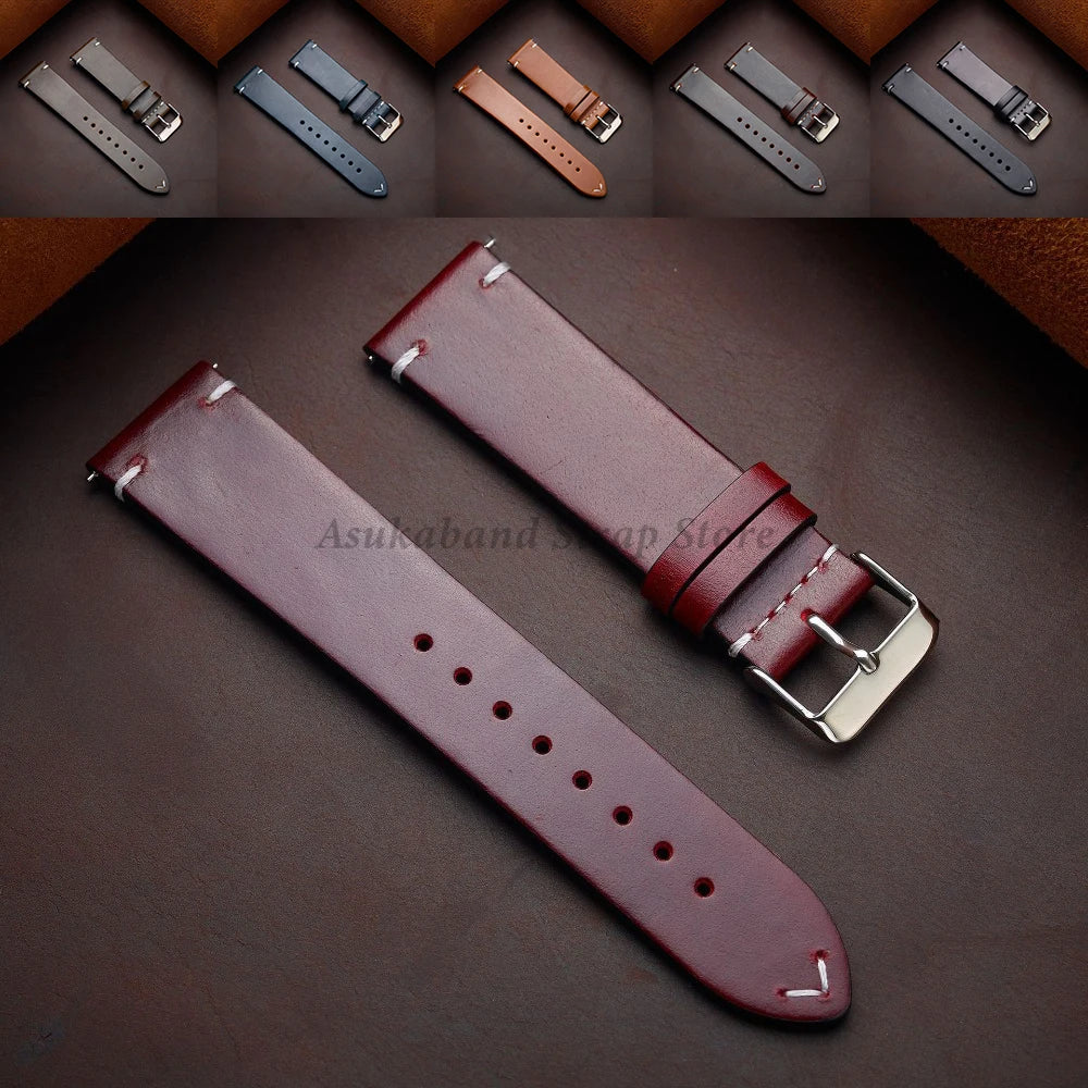 Retro Oil Wax Calfskin Strap with quick release - Size M & L