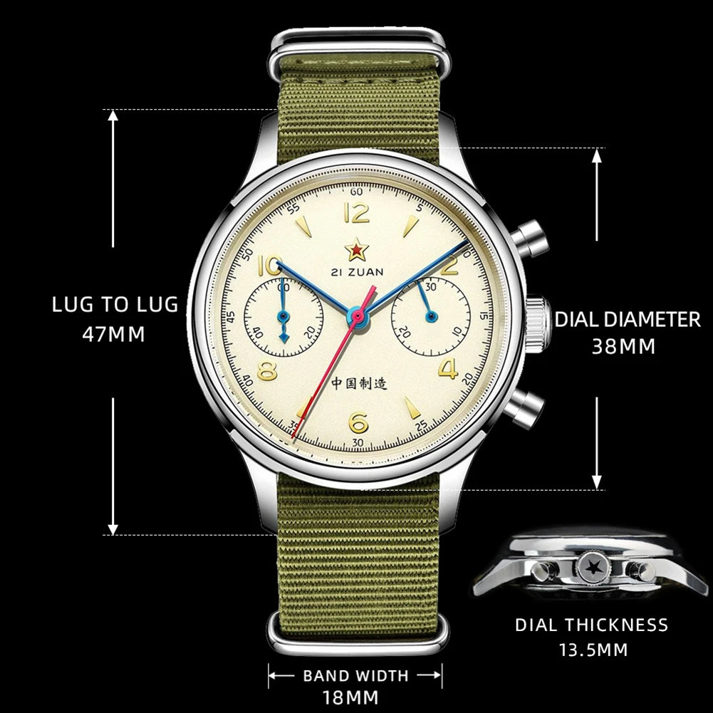 Red Star Seagull 1963  - Military Style 21 Jewels Mechanical Chronograph