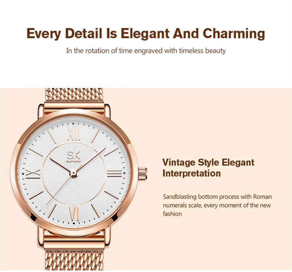 K0188 - Stainless Steel Rose Gold Fashion Watch With Japanese Quartz Movement