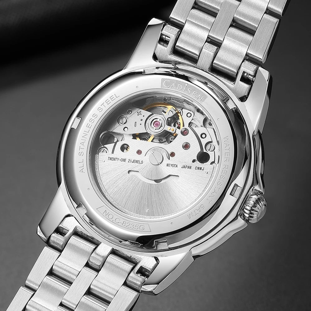 Cadisen Stainless Steel Automatic Dress Watch With Sapphire Crystal