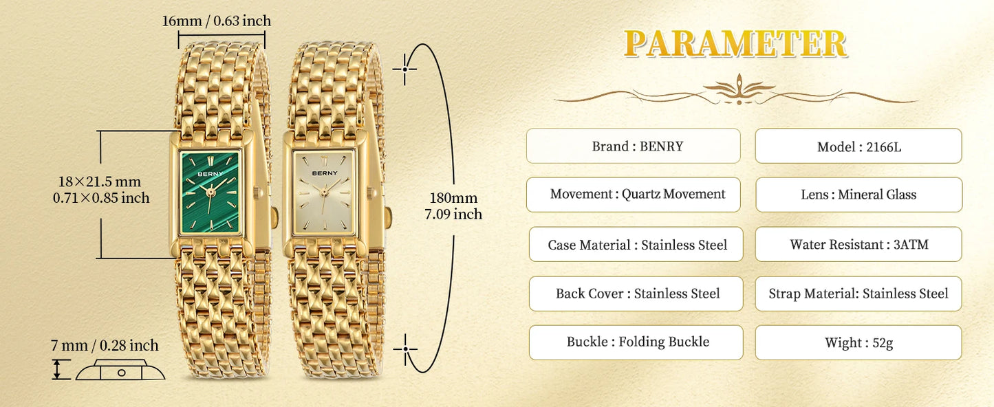 Berny 2166L - Stainless Steel Quartz Fashion Watch