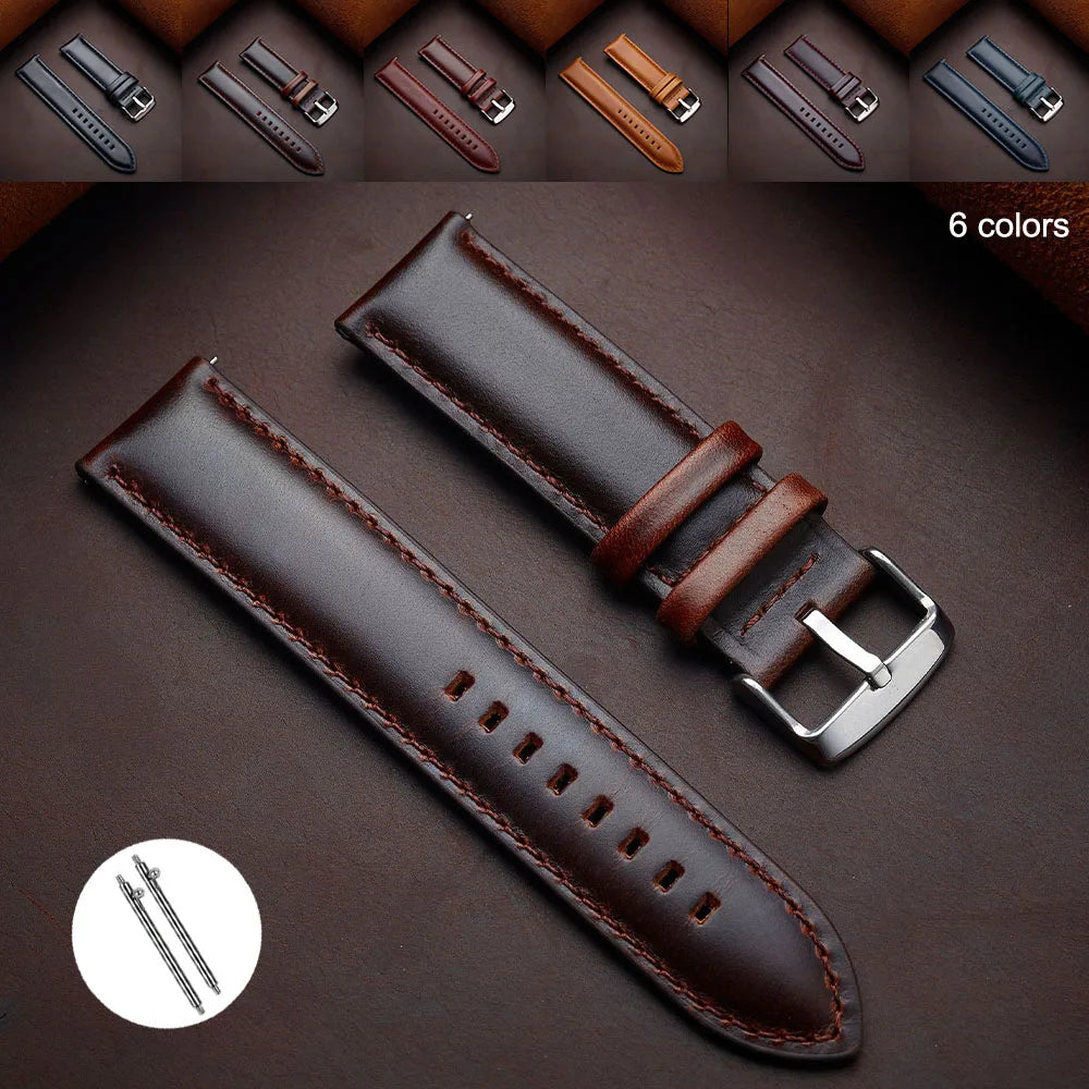 Classic Handmade Leather Strap With Quick Release - Sizes M & L