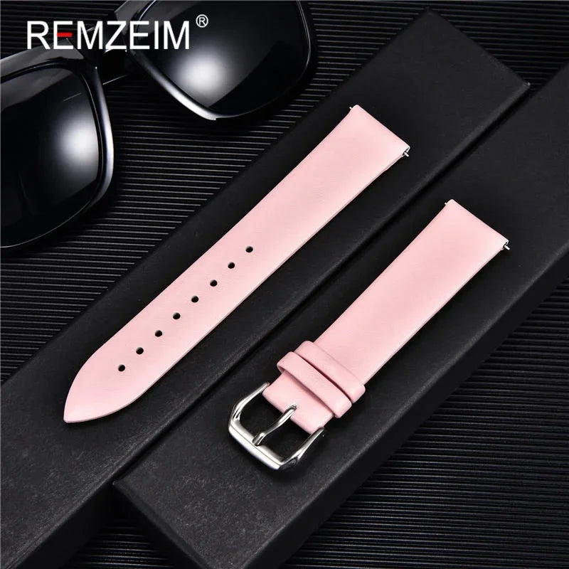 Ultra-thin Genuine Leather Watch Strap in Various Colours - Sizes S, M & L