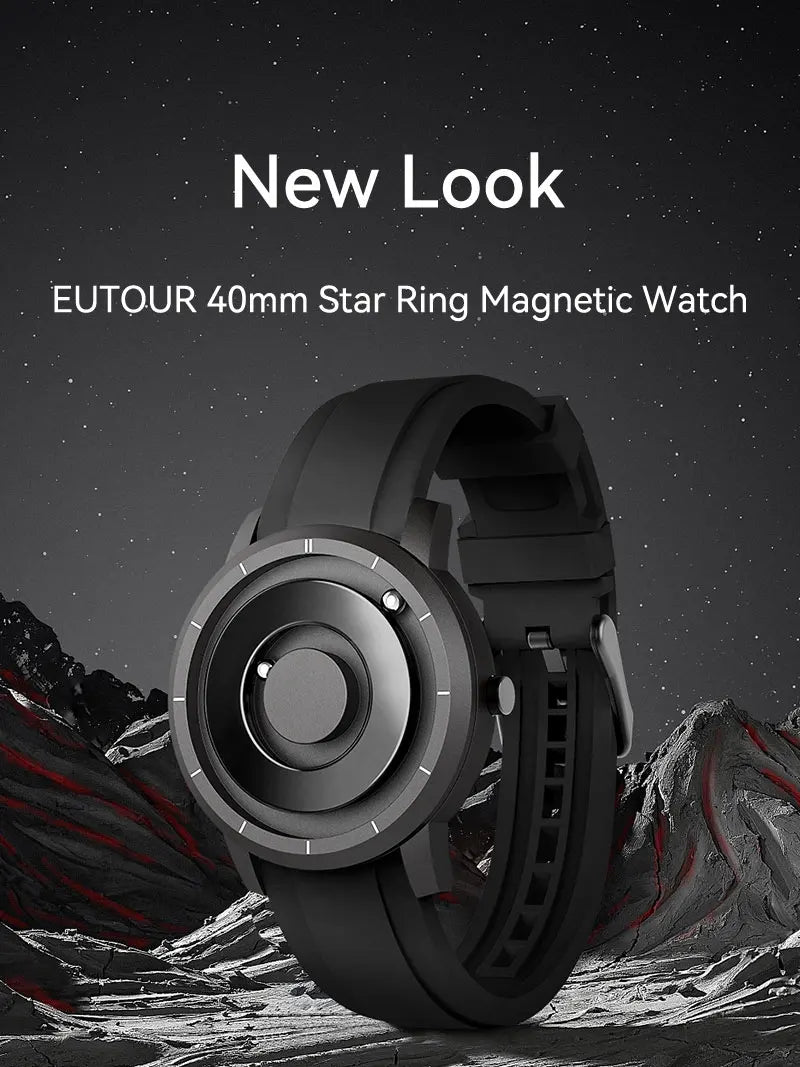 Eutour E024 - Shining Star Ring Magnetic Ball Watch with silicone strap