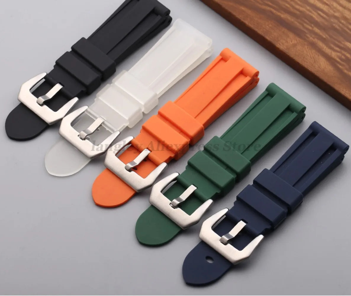 Silicone rubber watch straps Various Colours - Sizes M & L