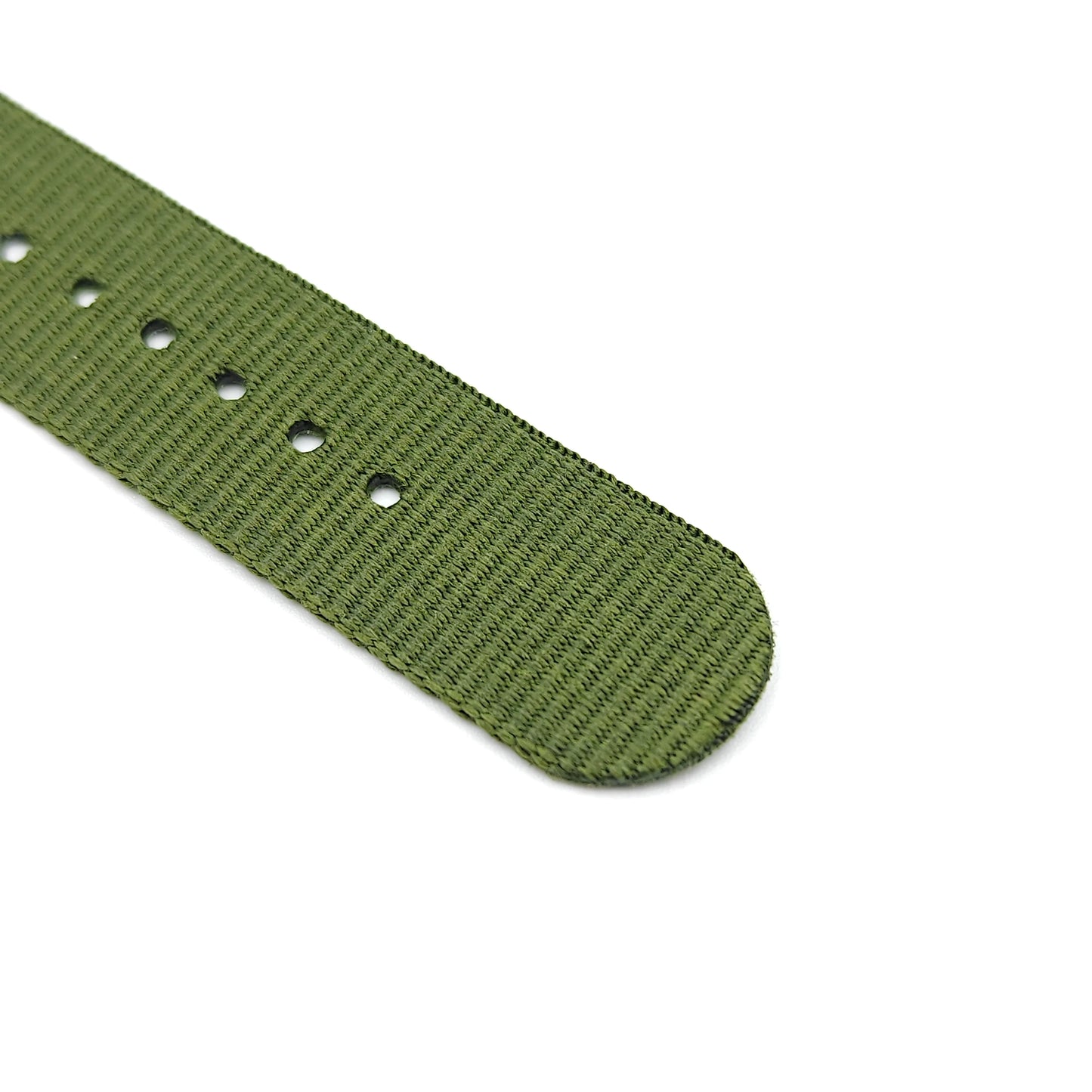 Nylon woven canvas NATO watch strap with rounded steel hardware - Sizes M & L