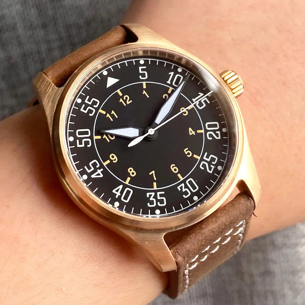 Tandorio CUSN8 - Automatic Bronze Flieger-style Watch in A & B Dial Styles