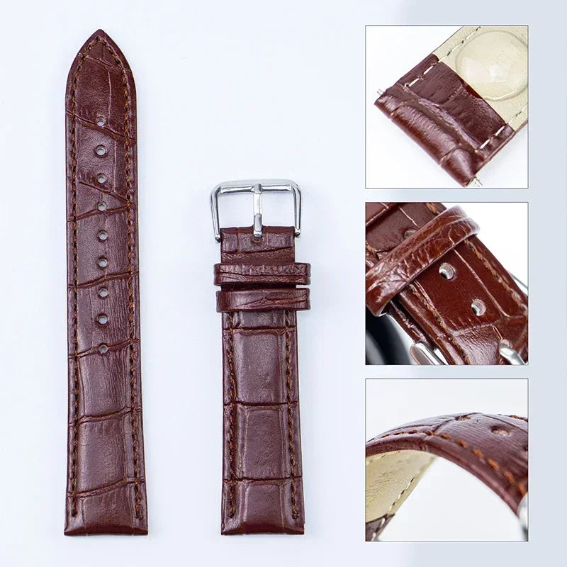 Leather watch straps in a variety of colours - Sizes S, M & L